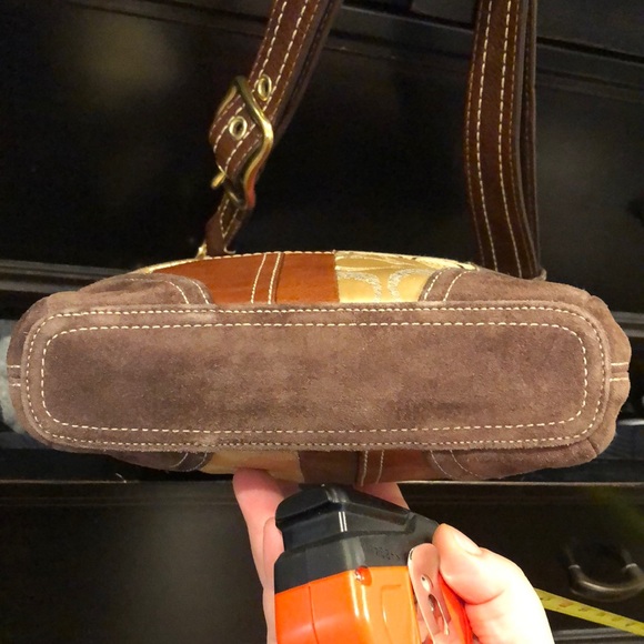 COACH Patchwork Madras Crossbody Shoulder Bag Adjustable Strap Vintage Duffle - Picture 7 of 17